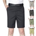 thumbnail image 1 of Yuyuzo Mens Dress Pants Casual High Waisted Straight Leg Flat Front Solid Color Office Work Shorts, 1 of 4
