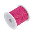 thumbnail image 3 of 1 Roll Nylon Beading Thread Knotting Cord 0.6mm 50 Yards Braided Nylon Crafting Satin String, Hot Pink, 3 of 5