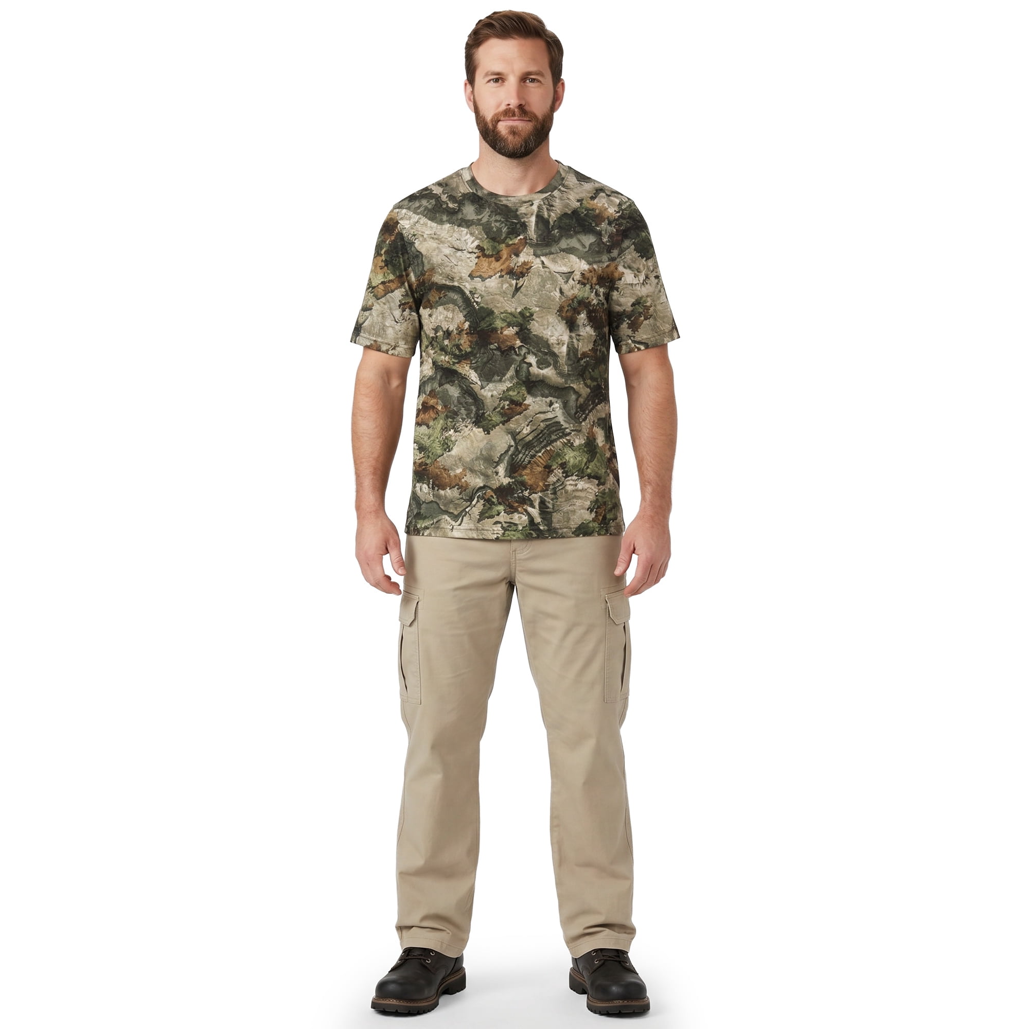 Mossy Oak Men s Short Sleeve Hunting Camouflage T-Shirt with Scent Control Terra Gila Size Large