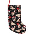 thumbnail image 1 of wonima02 Christmas Xmas Style Santa Cute Funny Pug Cute Dog Black and White 18 Inches Christmas Stocking Large Stocking Bags Hanging Socks for Christmas Decor Decorations, 1 of 1