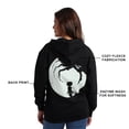 thumbnail image 7 of Coraline Full Moon Character Art Women's Black Long Sleeve Hooded Sweatshirt-Large, 7 of 7