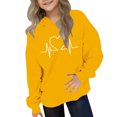 thumbnail image 2 of Valentine's Day Hoodies for Tween, Kids Cute Printed Oversized Sweatshirt Hooded Long Sleeve Pullover Tops Girl Sweatshirts Yellow 9Y, 2 of 5