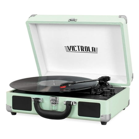 Victrola Vintage 3-Speed Bluetooth Suitcase Turntable with Speakers, Mint (2019 (Best Budget Turntables 2019)