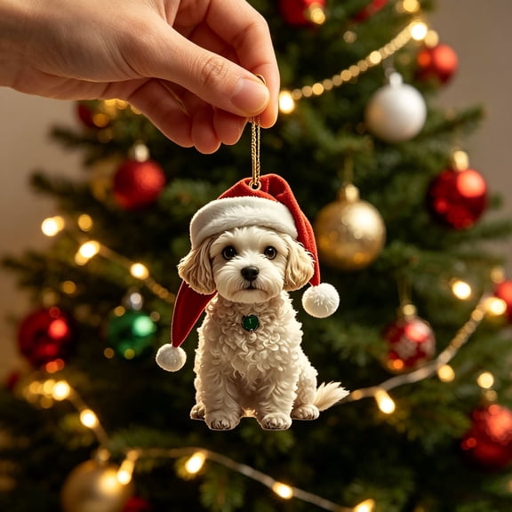 AURIGATE 2D Acrylic Christmas Tree Ornament 3.15 inch A, Friendship Themed Flat Hanging Pendant with Rope, Cute Festive Acrylic Decor for Car Interior Tree Window Holiday Gift