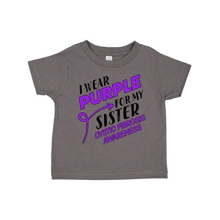 

Inktastic I Wear Purple for my Sister- Cystic Fibrosis Awareness Gift Toddler Boy or Toddler Girl T-Shirt