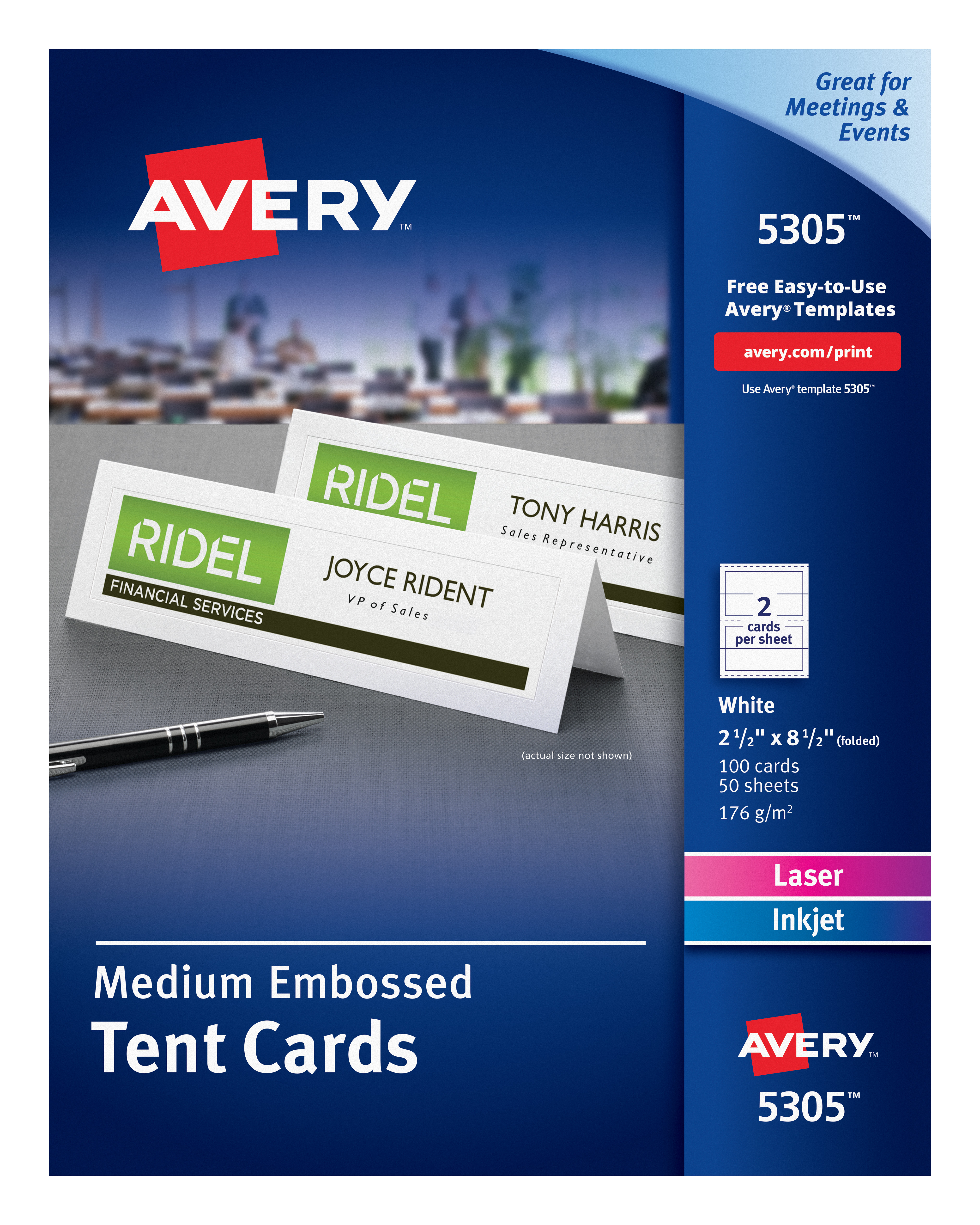 Avery Printable Tent Cards Embossed Uncoated Two Sided Printing 2 1  Avery Printable Tent Cards Embossed Uncoated Two Sided Printing 2 1