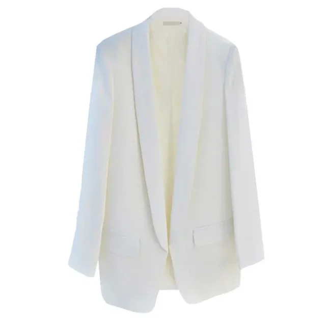 Women's Office Lightweight Loose Fit Solid Color Blazer Notch Collar Long Sleeve