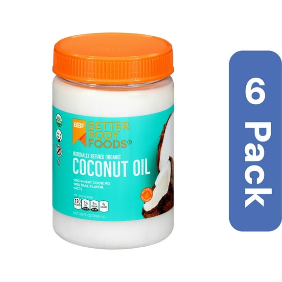 Betterbody Naturally Refined Coconut Oil 28 oz (Pack Of 6)