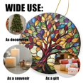 thumbnail image 3 of Funny Christmas Ornament,Stained Glass Window Featuring The Tree Of Life,Xmas Round Ceramic Pendant, 3 of 6