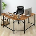 thumbnail image 4 of Patiojoy L-Shaped Corner Computer Desk Home Office Writing Study Workstation w/Storage Shelves, 4 of 7