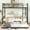 Black, variant on Full Over Full Metal Bunk Bed with Trundle, White - Split into 2 Beds, Guardrails, 250/350 lbs Capacity