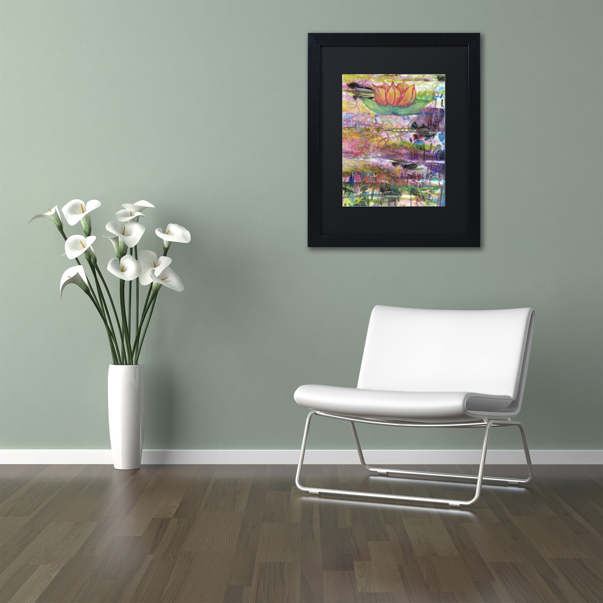 Trademark Fine Art "Path to Enlightenment" Canvas Art by Lauren Moss Black Matte, Black Frame