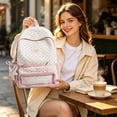 thumbnail image 5 of Kawaii Polka Dot Backpack with Star Pendant, 16.53X11.41X5.51 inch Cute Lightweight Laptop Bookbag With Ears Pendant, Waterproof Multi Pocket Casual Daypack for Travel and Daily Commute, 5 of 5