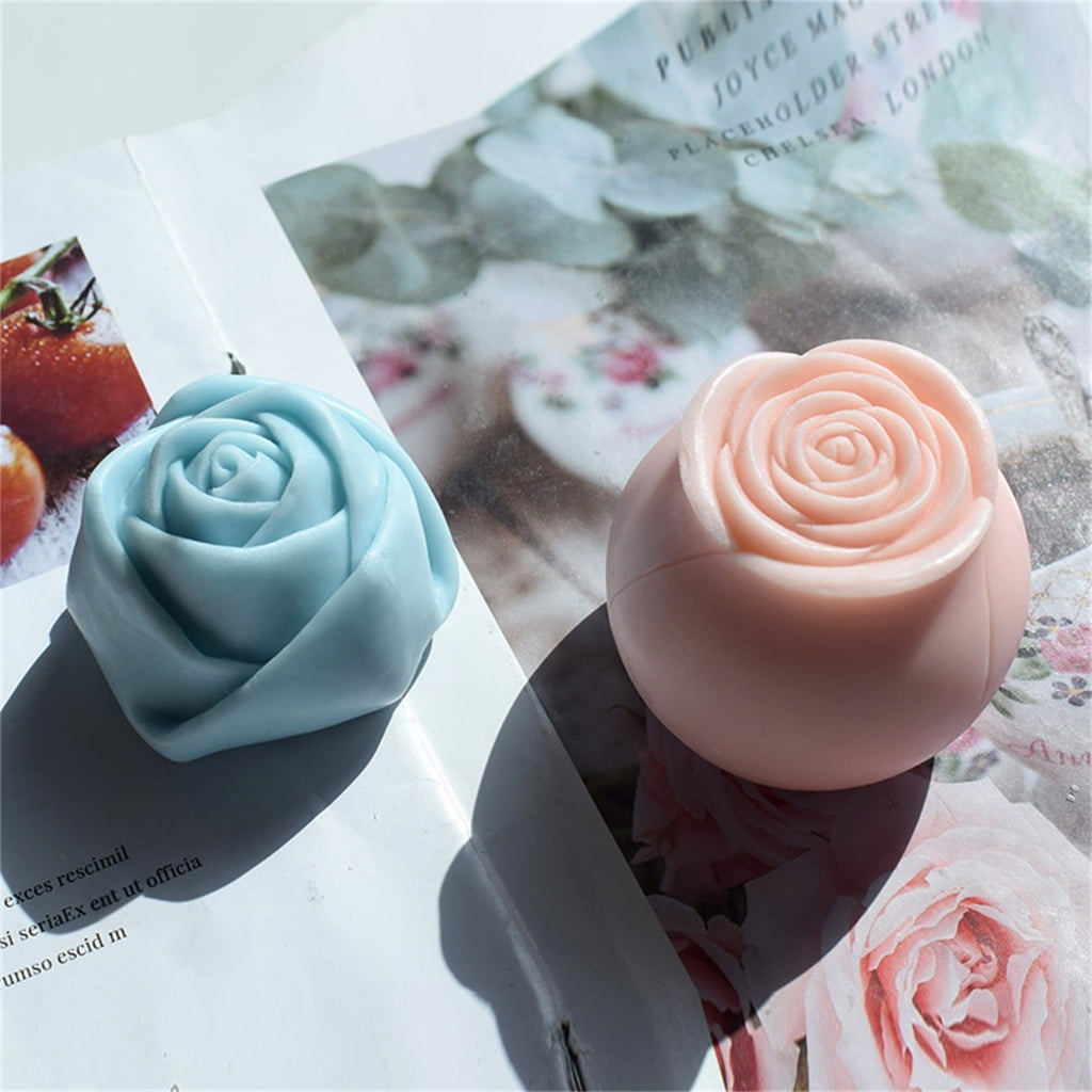 Large Flower Silicone Candle Mold DIY Handmade 3D Rose Candle Soap Plaster Resin Cake Baking Tool Home Decorations Gift