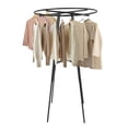 thumbnail image 3 of Adjustable Black Round Clothing Rack, 36" Steel Freestanding Garment Organizer with Non-Slip Feet—Perfect for Bedrooms, Dorms & Stores, Easy Assembly, Space-Saving Design for Clothes & Accessories, 3 of 18