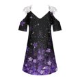 thumbnail image 3 of Women's Casual Lace Cold Shoulder V-Neck Short Sleeve Dress Comfortable Polyester Spandex Summer Beach Party Daily Wear Sleeveless Regular Length Fashion Dress, 3 of 7