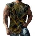thumbnail image 1 of Débardeur pour Homme Homme Décontracté Mode Imprimé Chandail à Enfiler Col Rond Débardeurs de Sport Gilet, 1 of 9