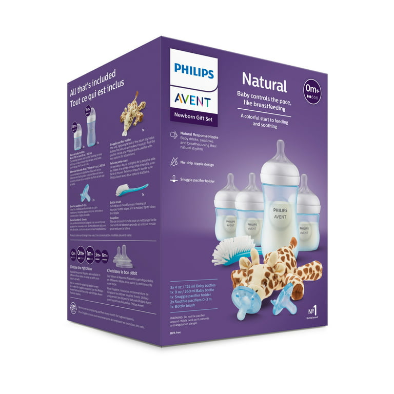 Philips Avent Natural Baby Bottle With Natural Response Nipple Baby Gift  Set - Teal - 4pc : Target