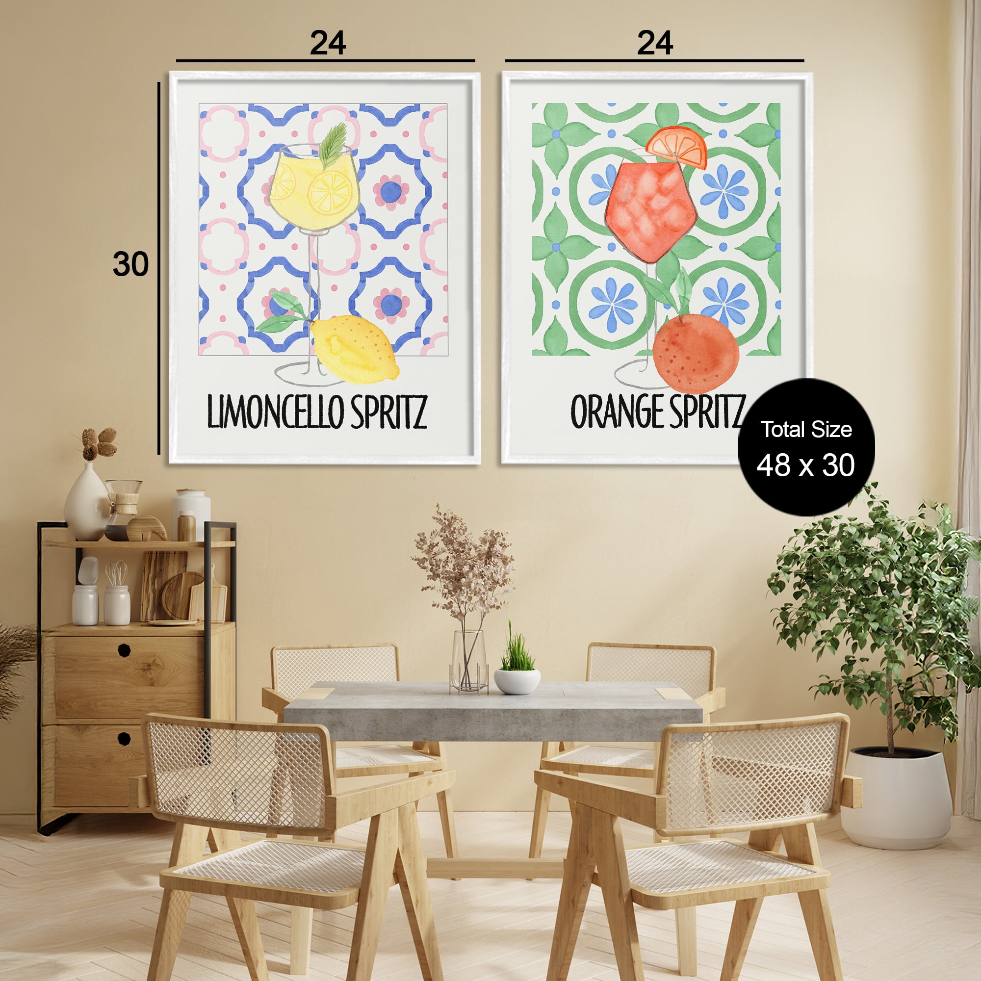 Stupell Industries Citrus Spritz On My Mind 2 Piece White Framed Giclee Art Set, design by Nina Jacobs