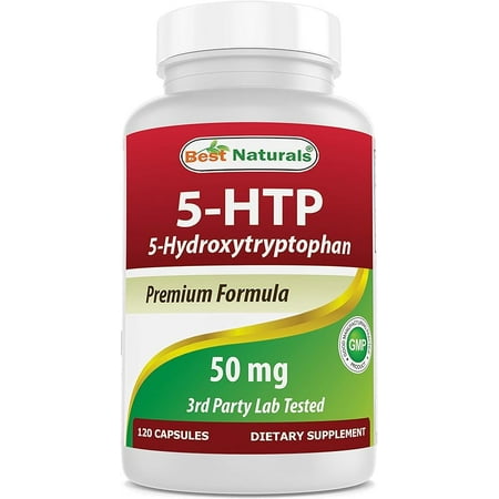 Best Naturals 5-HTP 50 mg Gluten-Free Amino Acid Supplements, 120 Count