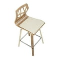 thumbnail image 7 of Folia Mid-Century Modern Counter Stool In Zebra Wood And Cream Faux Leather - Set Of 2, 7 of 7