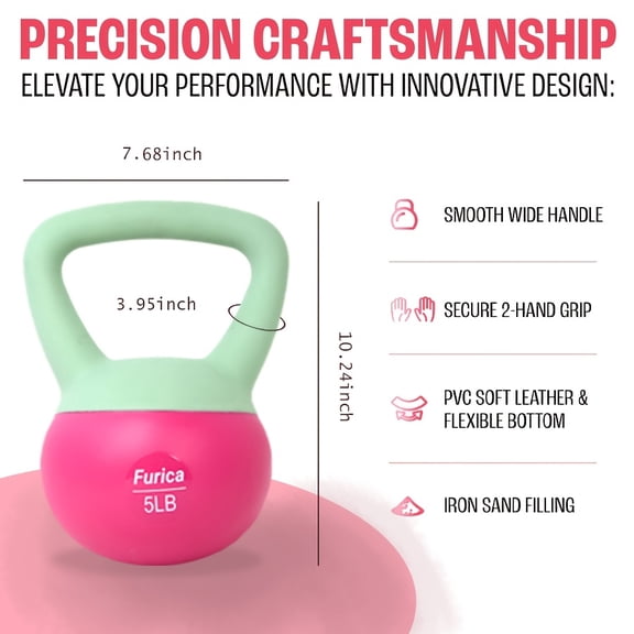 Soft Kettlebell 5-30LB for Strength Training, Home & Gym Fitness, Durable PE Polyethylene