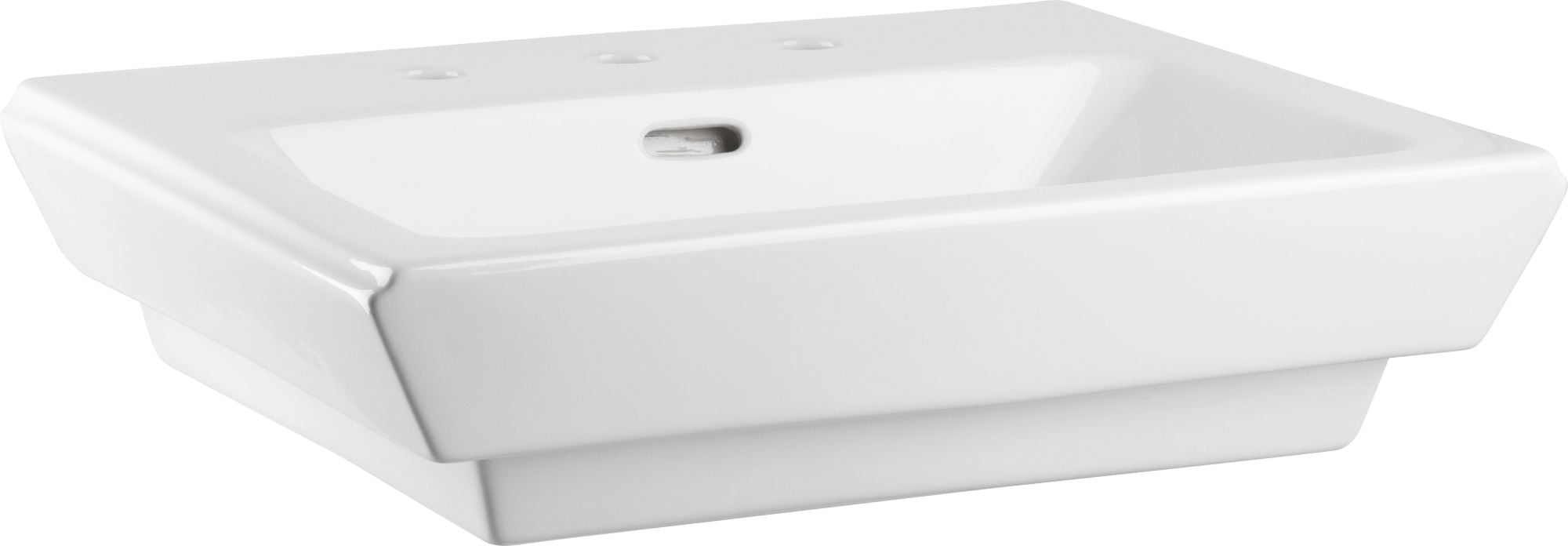 Proflo PF1184WH 22-7/8" Rectangular Vitreous China Pedestal Bathroom Sink - White