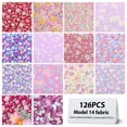 thumbnail image 5 of 126 Pcs 5x5 Inch Charm Packs Precut Fabric Squares, 100% Cotton Floral Quilting Bundle for Patchwork and DIY Sewing, 5 of 8