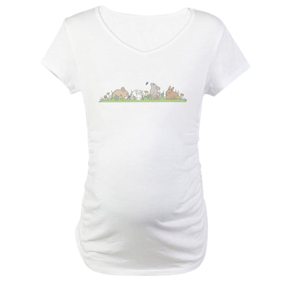 CafePress - Bunny Family Maternity T Shirt - Cotton Maternity T-shirt, Cute & Funny Pregnancy Tee