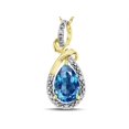 thumbnail image 2 of Star K� Drop Halo Pear Shape Genuine Blue Topaz Pendant Necklace, 2 of 9