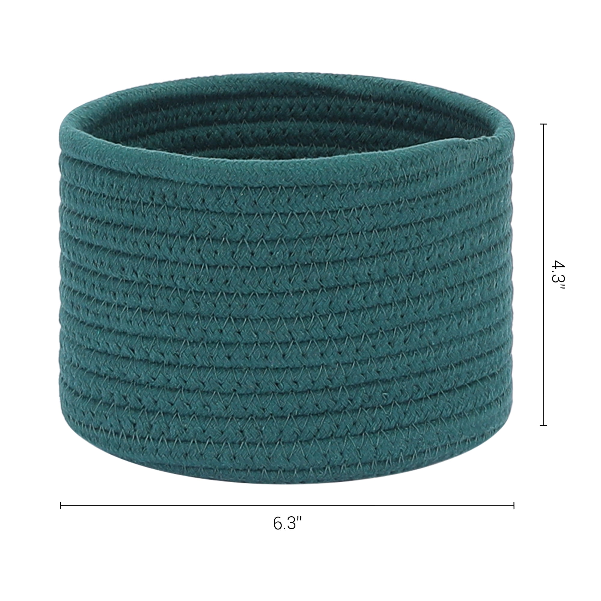 Unique Bargains Woven Storage Basket Shelf Storage Bin for Home Key Tray Bowl Dark Green L