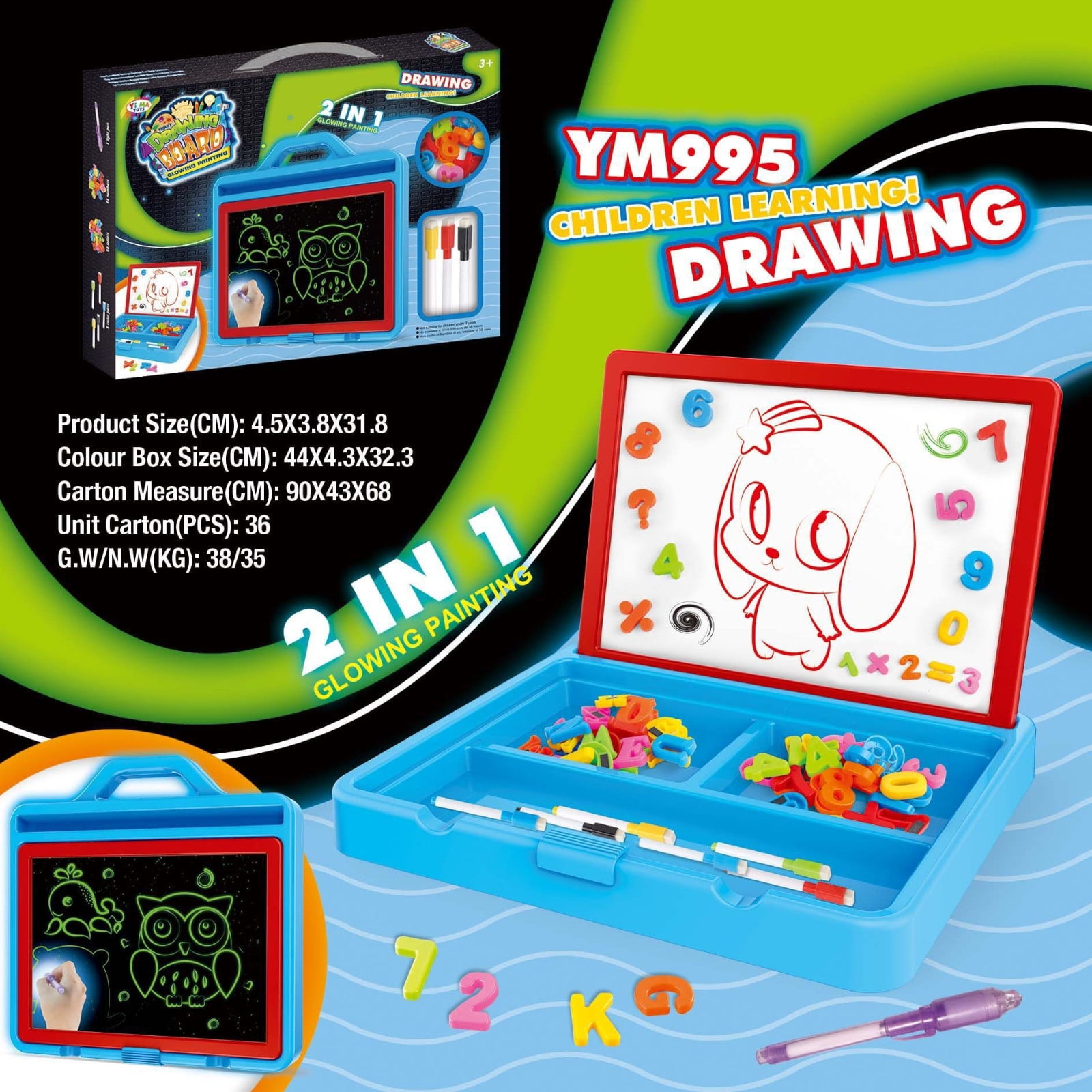 Light Up Drawing Board for Kids - the amazing GLOW ART