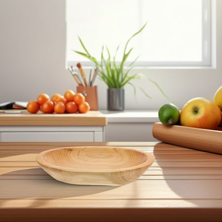 

NICEXMAS Color Platter Solid Wood Fruit Plate Fine Workmanship Tray Simple