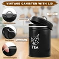 thumbnail image 7 of Vesteel 3 Piece Sugar Tea Coffee Kitchen Canister Set Food Storage Jars with Bamboo Lids - Black 4” x 6.89”, 7 of 7