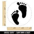thumbnail image 2 of Cute Baby Footprints Silhouette Self-Inking Rubber Stamp Ink Stamper - Lime Green Ink - Small 3/4 Inch, 2 of 7