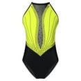 thumbnail image 1 of inhzoy Kids Girls Gymnastic Leotard Criss Cross Unitard Bodysuit Athletic Ballet Unitard Dancewear Yellow 6, 1 of 5