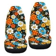 thumbnail image 6 of ZIATUBLE Hippie Flower Car Front Seat Covers Universal High Back Design Front Seats Only Auto Accessories Protectors Decor 2 Pcs Bucket Seat Cover Fit Most Cars Sedan Truck SUV Van, 6 of 7