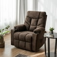 thumbnail image 2 of Power Lift Electric Recliner Chair Sofa for Elderly, 8 Point Massage & Lumbar Heat, 2 Side Pockets, Cup Holders, USB Ports, Remote Control, Home Theater Chair Lounge for Living Room, Brown, 2 of 10