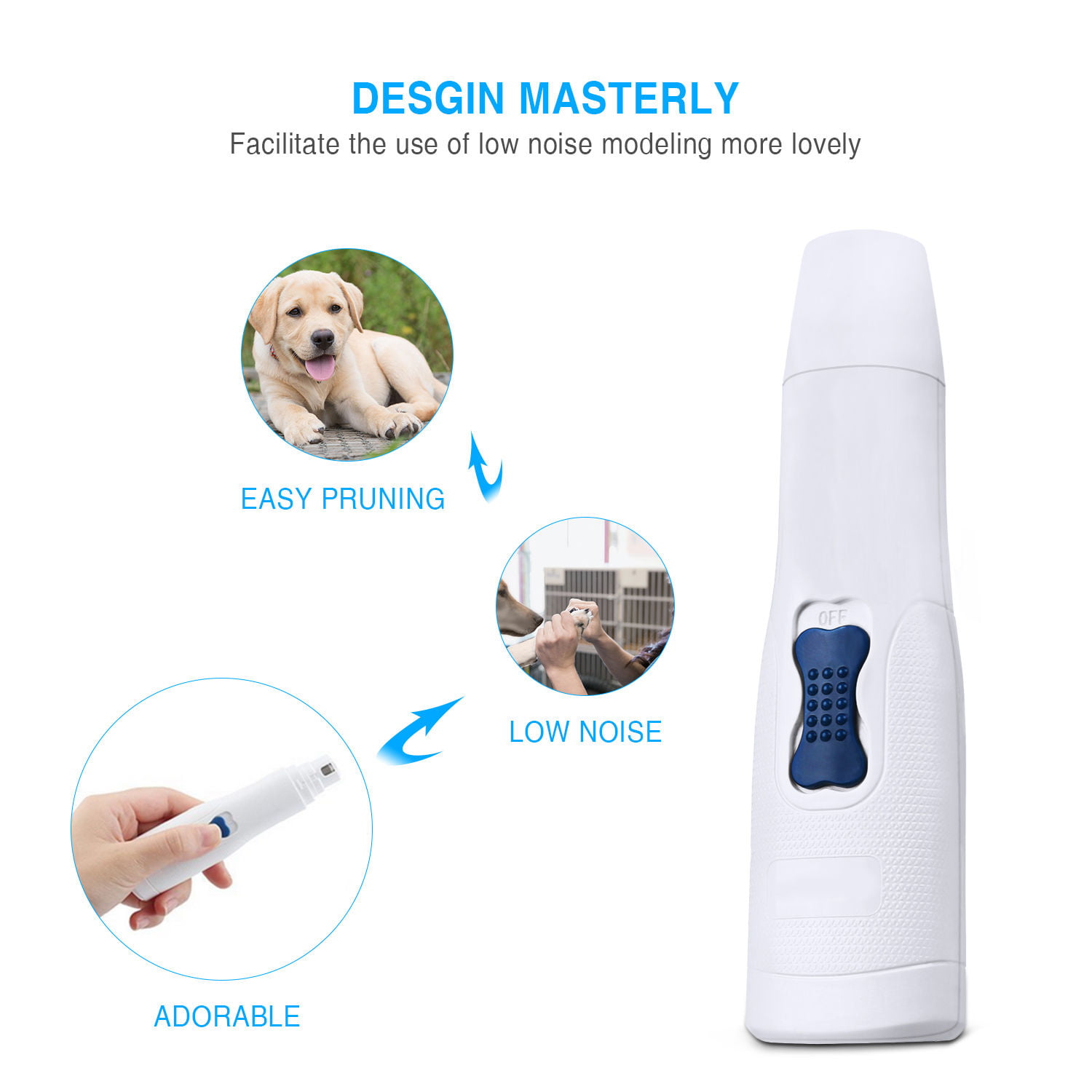 Dog Nail Grinder Upgraded - Professional 2-Speed Electric Rechargeable Pet  Nail Trimmer Painless Paws Grooming & Smoothing for Small Medium Large Dogs  & Cats, White - Walmart.com