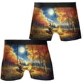 thumbnail image 3 of Hello Fall Dachshund Enjoys Warm Campfire Autumn Night Bright Moon All Over Print Boxer Briefs Underwear for Men Dad Wiener Dog Lover Gifts Idea - 01008, 3 of 6