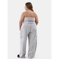 thumbnail image 2 of No Boundaries Tube Top and Cargo Pants Set, 2-Piece, Women's and Women's Plus, 2 of 6