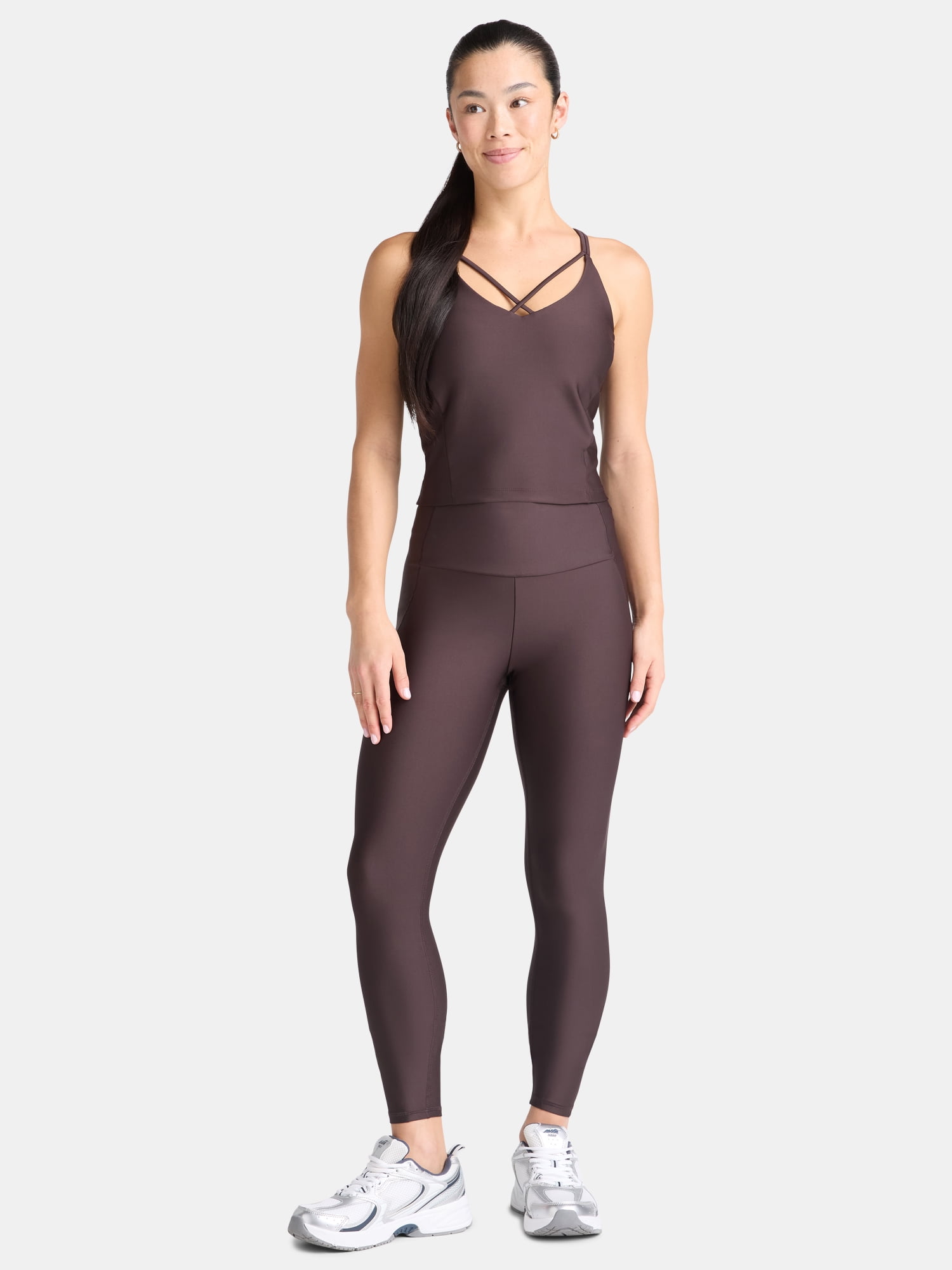 Avia Women's and Women's Plus Shine Leggings, 27" Inseam, Sizes XS-4X
