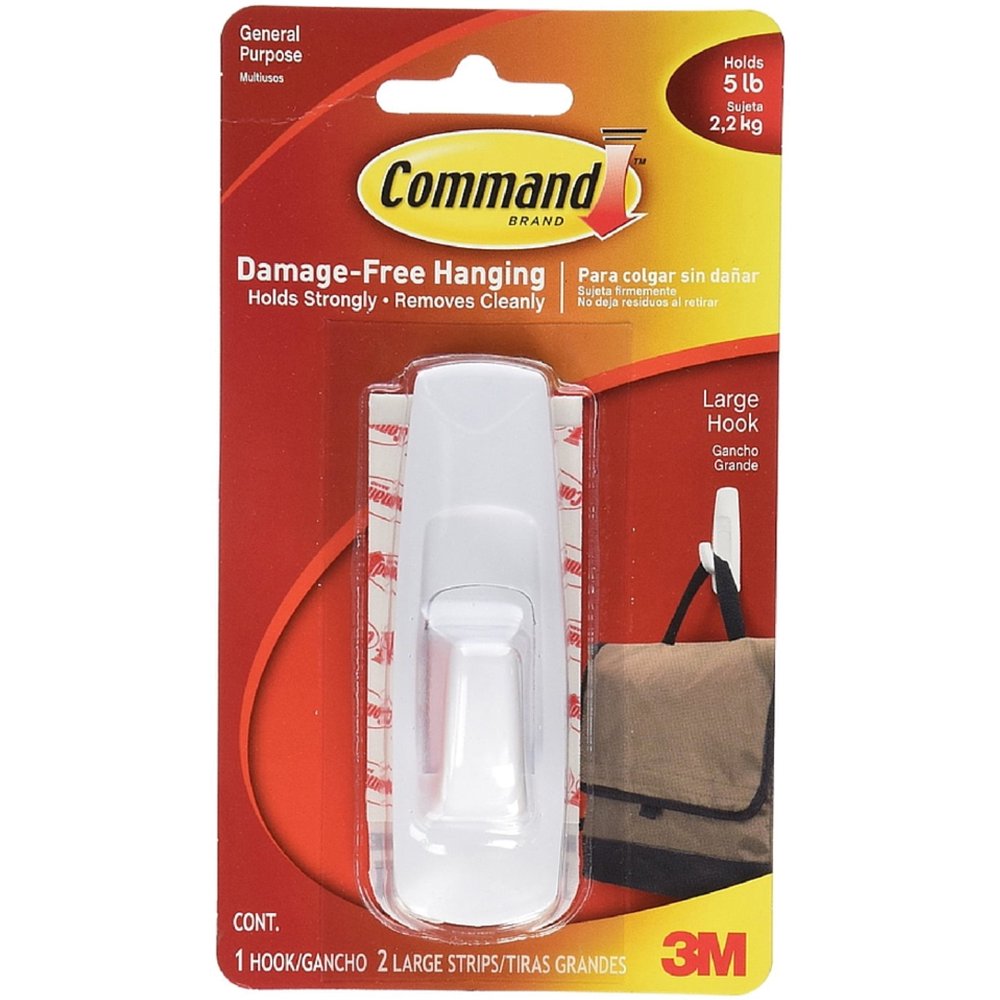 Command General Purpose Large Utility Hook, 5 lb. 1 ea (Pack of 2