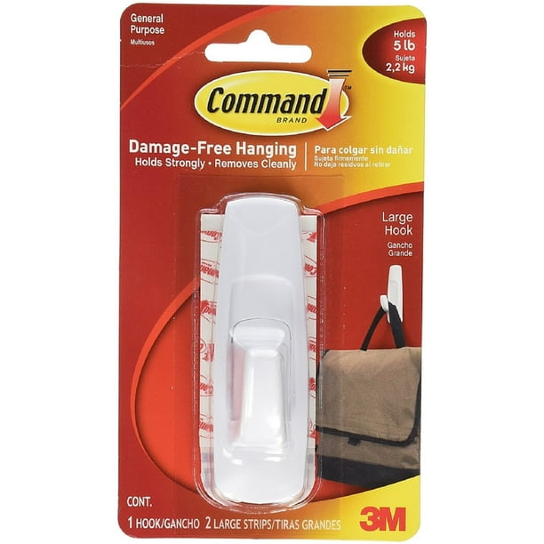 Command General Purpose Large Utility Hook, 5 lb. 1 ea (Pack of 2