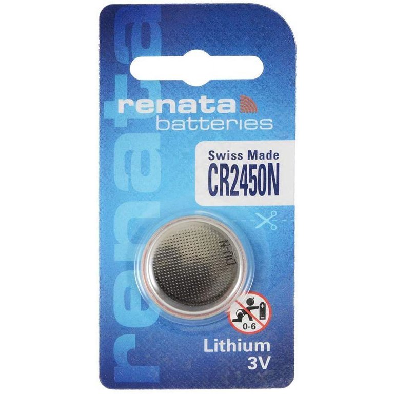 Renata CR2450N 3 Volt Lithium Coin Battery, (4 Batteries