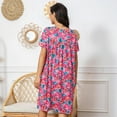 thumbnail image 4 of Nightgowns for Women Soft Sleep Dress Ladies Short Sleeve Sleepwear with Pockets, 4 of 5