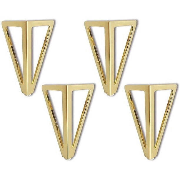 Elegantes detalles para muebles, patas de repuesto resistentes para sofás y gabinetes, juego de 4 patas de metal dorado para muebles, sólidas y duraderas con almohadillas antideslizantes, adecuadas