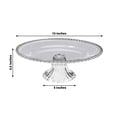 thumbnail image 3 of Efavormart 2-Pack Plastic Pedestal Cake Stands – Clear 13" Round Dessert Display Trays with Gold Beaded Rim, 3 of 5