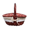 thumbnail image 1 of Cesta de picnic para acampar, contenedor de frutas y verduras, cesta tejida de mimbre resistente 35x25x16cm, 1 of 8