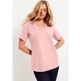 thumbnail image 4 of June & Vie Women's Plus Size Short-Sleeve V-Neck One + Only Tee, 4 of 5